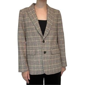 J. Crew Blazer Jacket Plaid Sommerset English Wool Business Preppy Size 4 Small